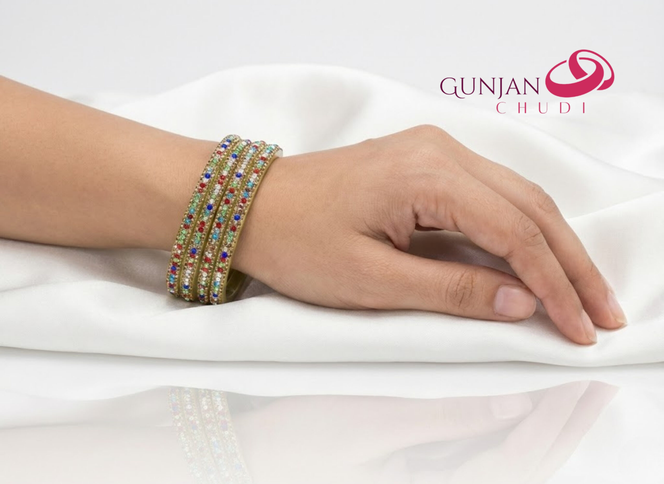 Navratna Style Crystal Kada - Image 2