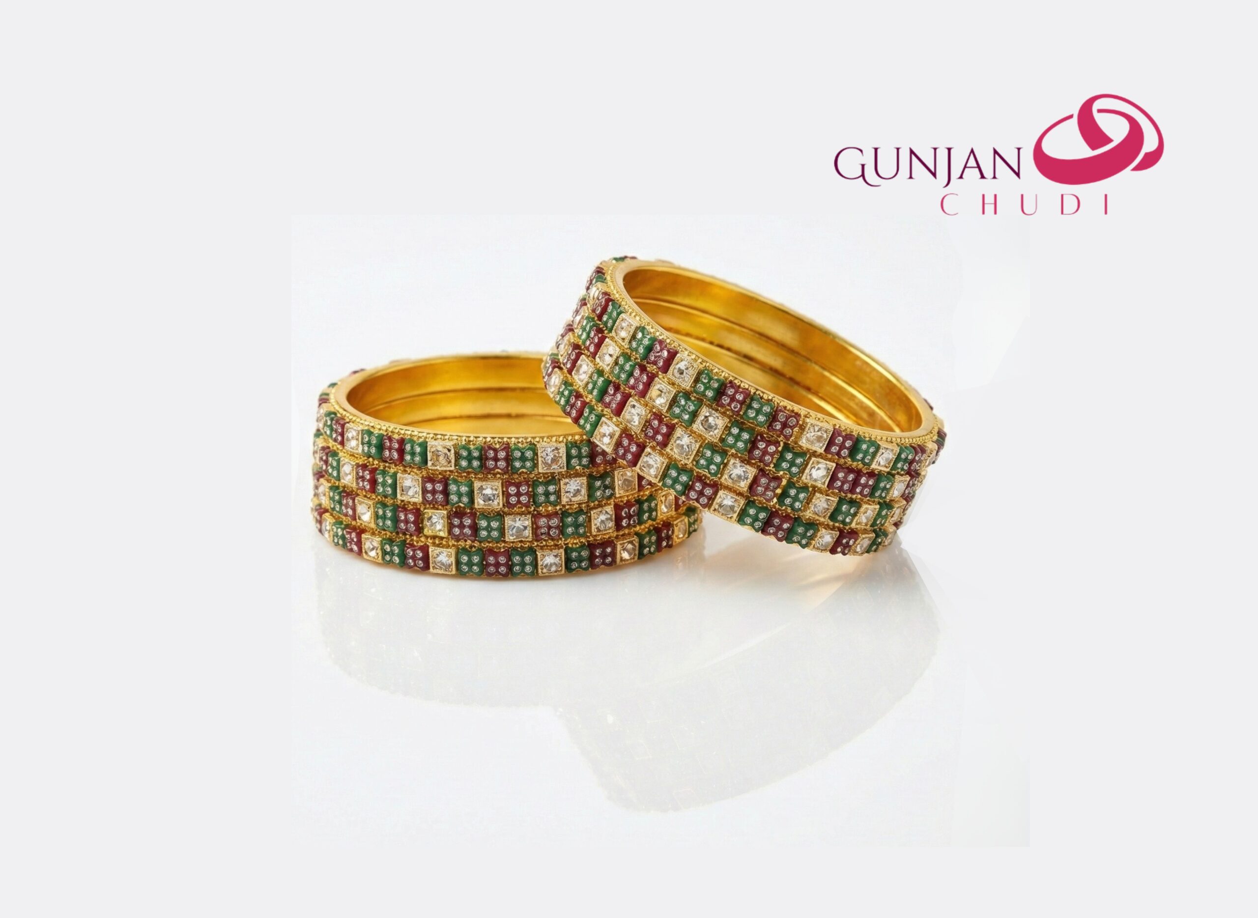 Emerald & Ruby Glitz Bangles