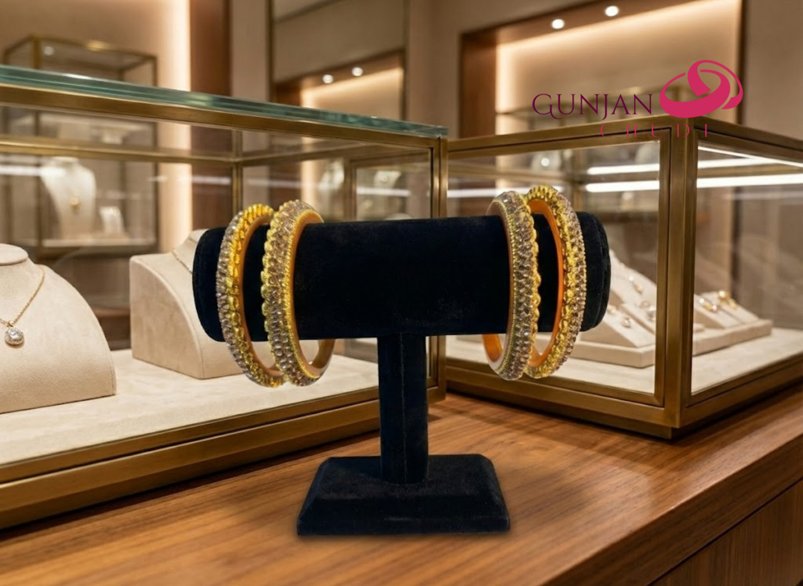 Gold-Plated Kundan Bangles - Image 3