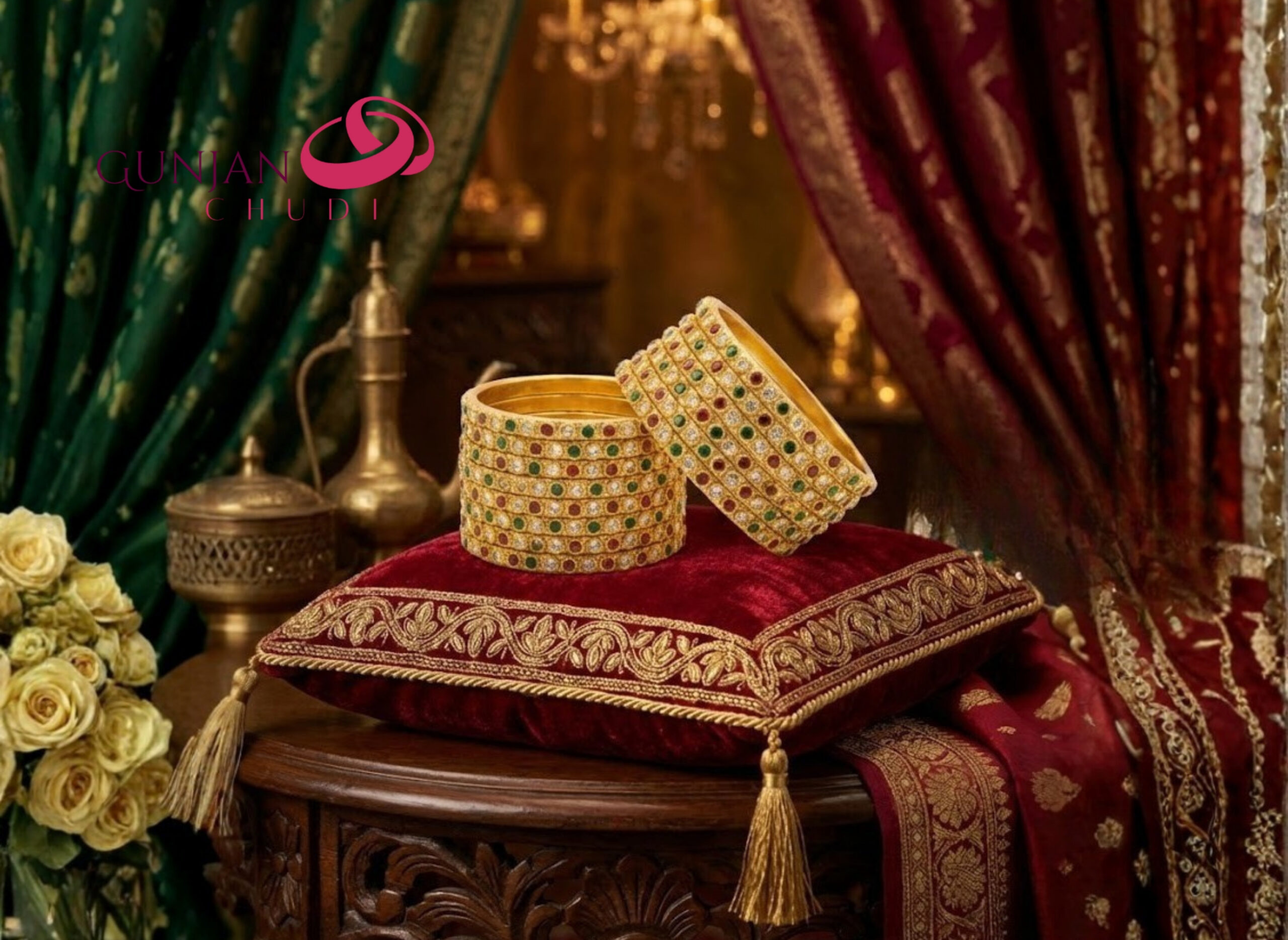 Gold Plated Zircon Bangles - Image 2