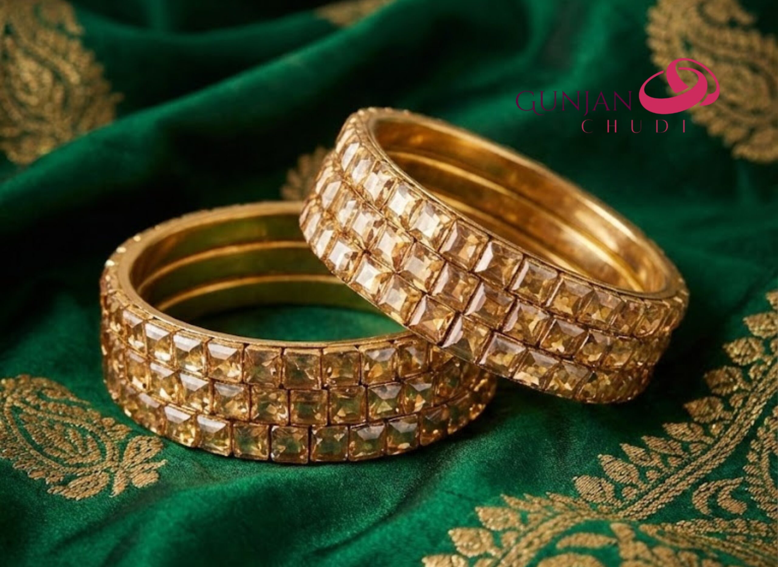 Majestic Square Cut Stones Bangles - Image 2