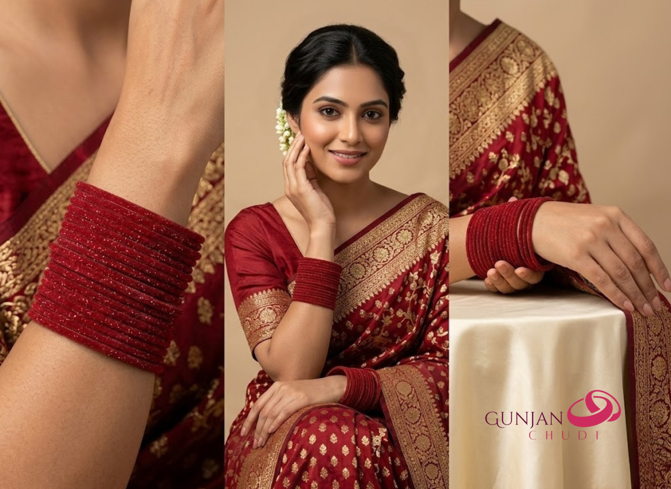 Deep Red Velvet Bangles - Image 4