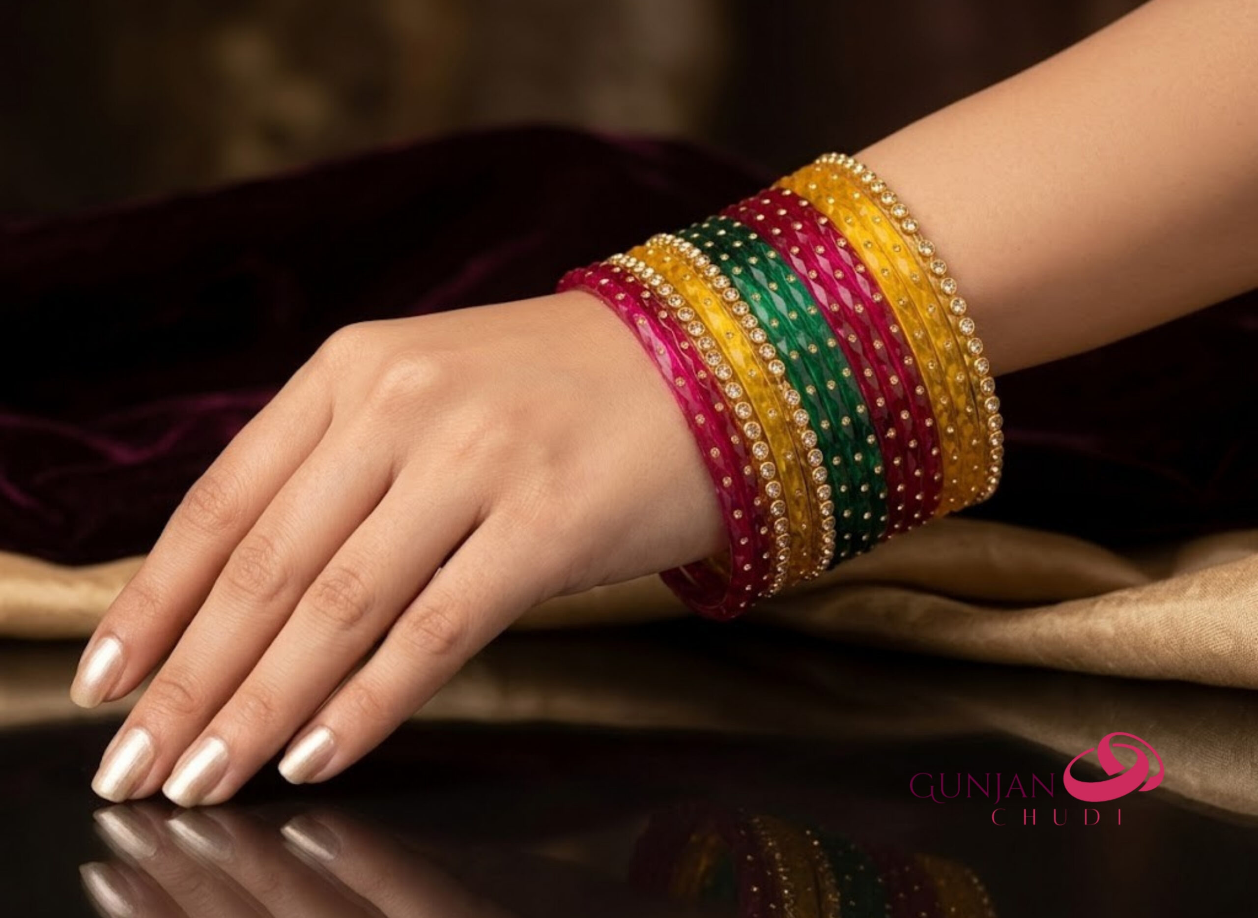 Diamond Cut Colorful Bangles - Image 3