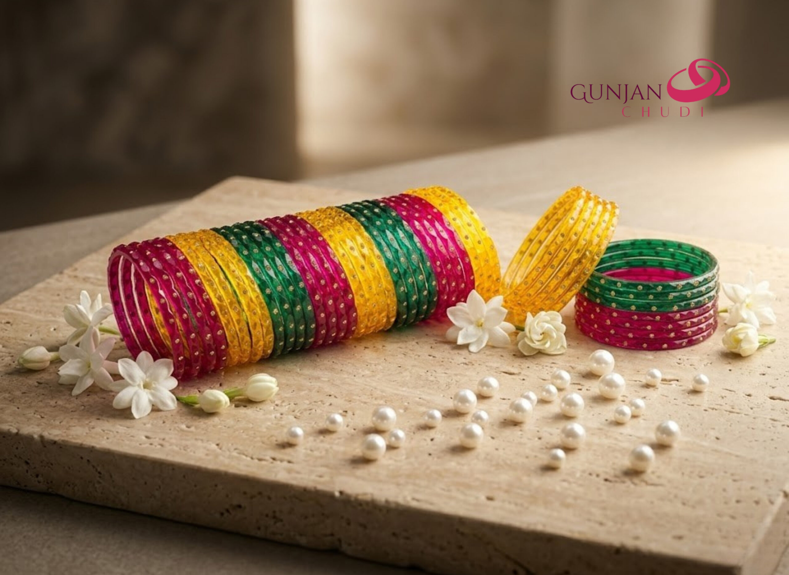 Diamond Cut Colorful Bangles - Image 2