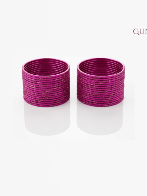 Glitter Dust Velvet Bangles – Magenta Shade