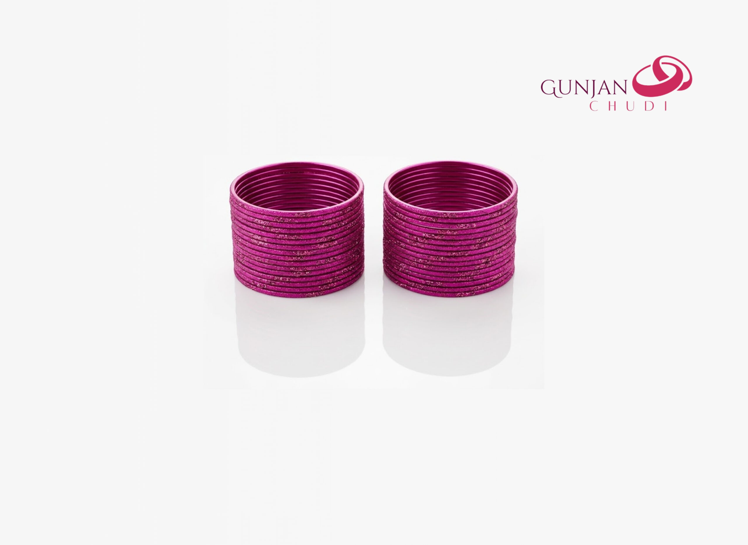 Glitter Dust Velvet Bangles – Magenta Shade