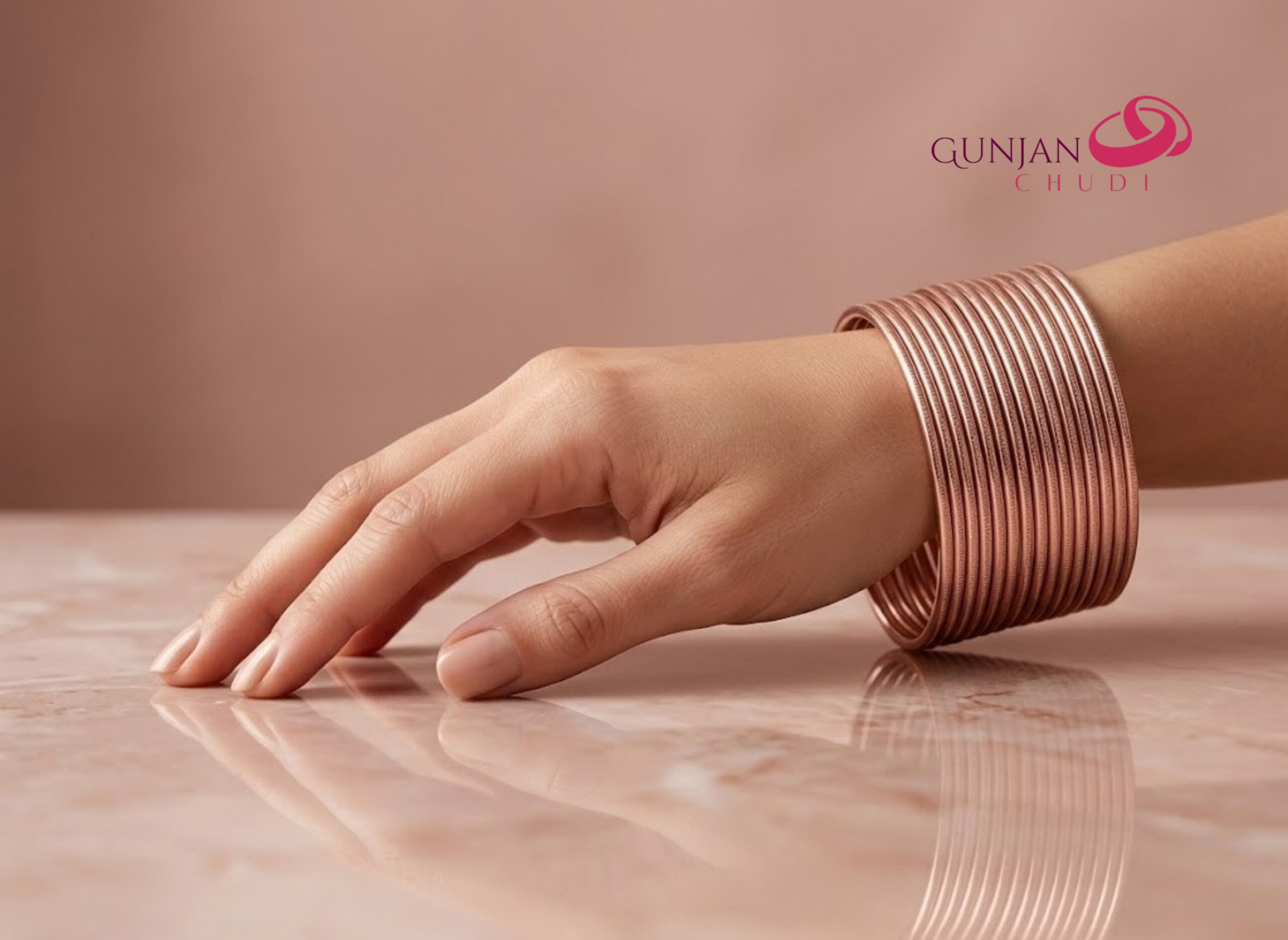 Gulabi Shimmer Sleek Bangles - Image 3