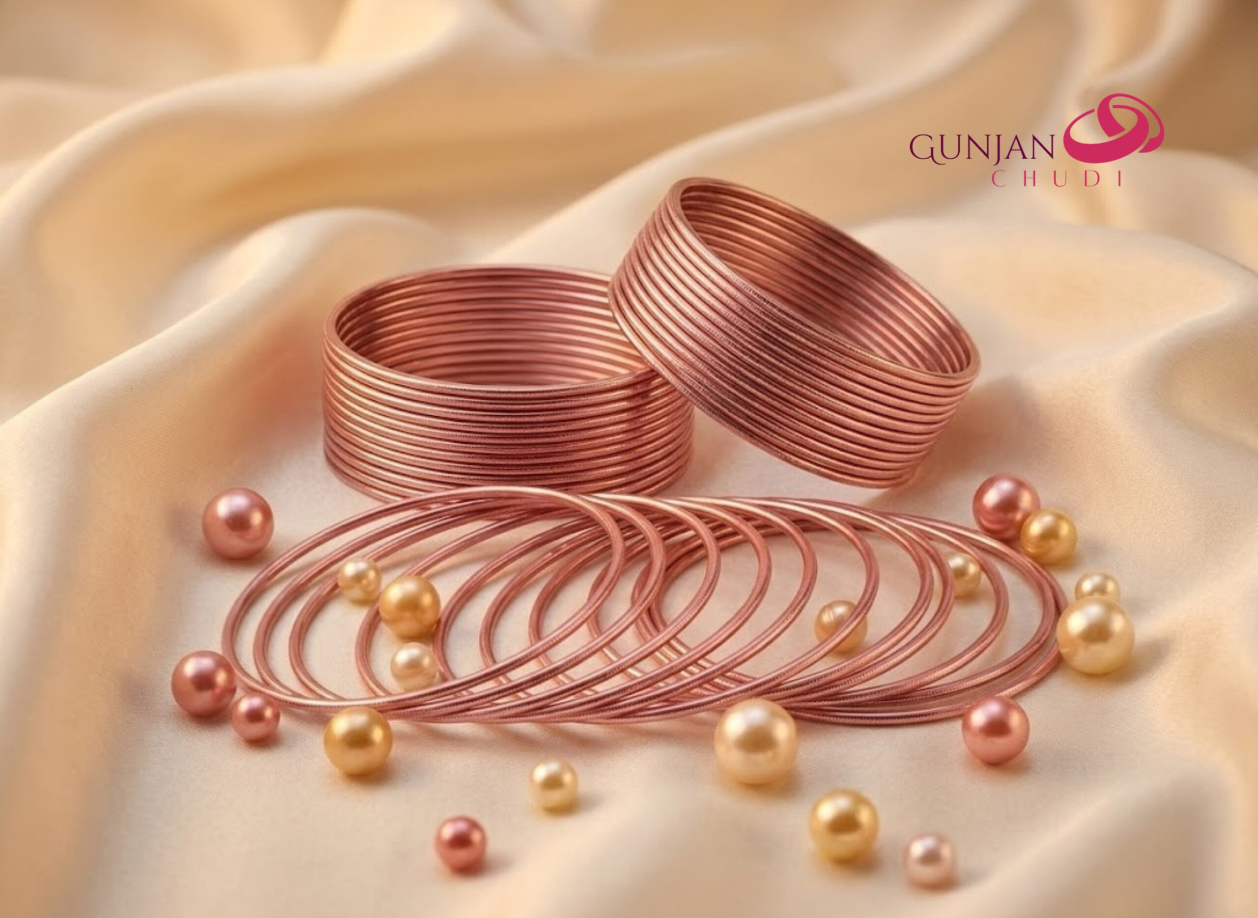 Gulabi Shimmer Sleek Bangles - Image 2