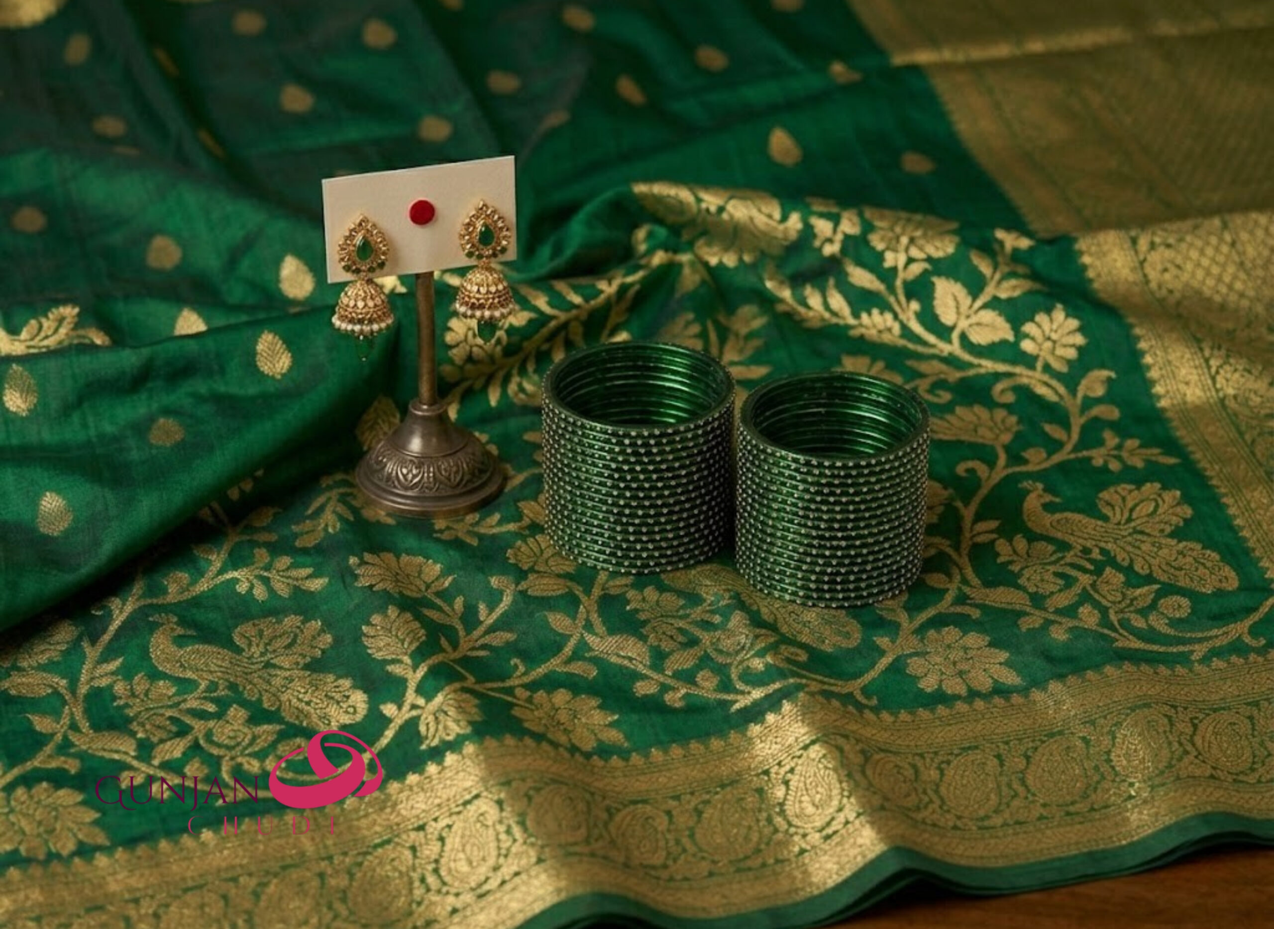 Lac Finish Resham Work Bangles - Image 2