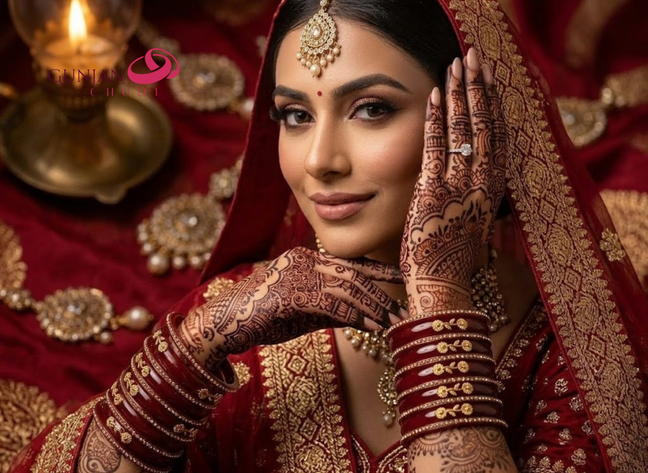 Maroon Acrylic Floral Kada - Image 4