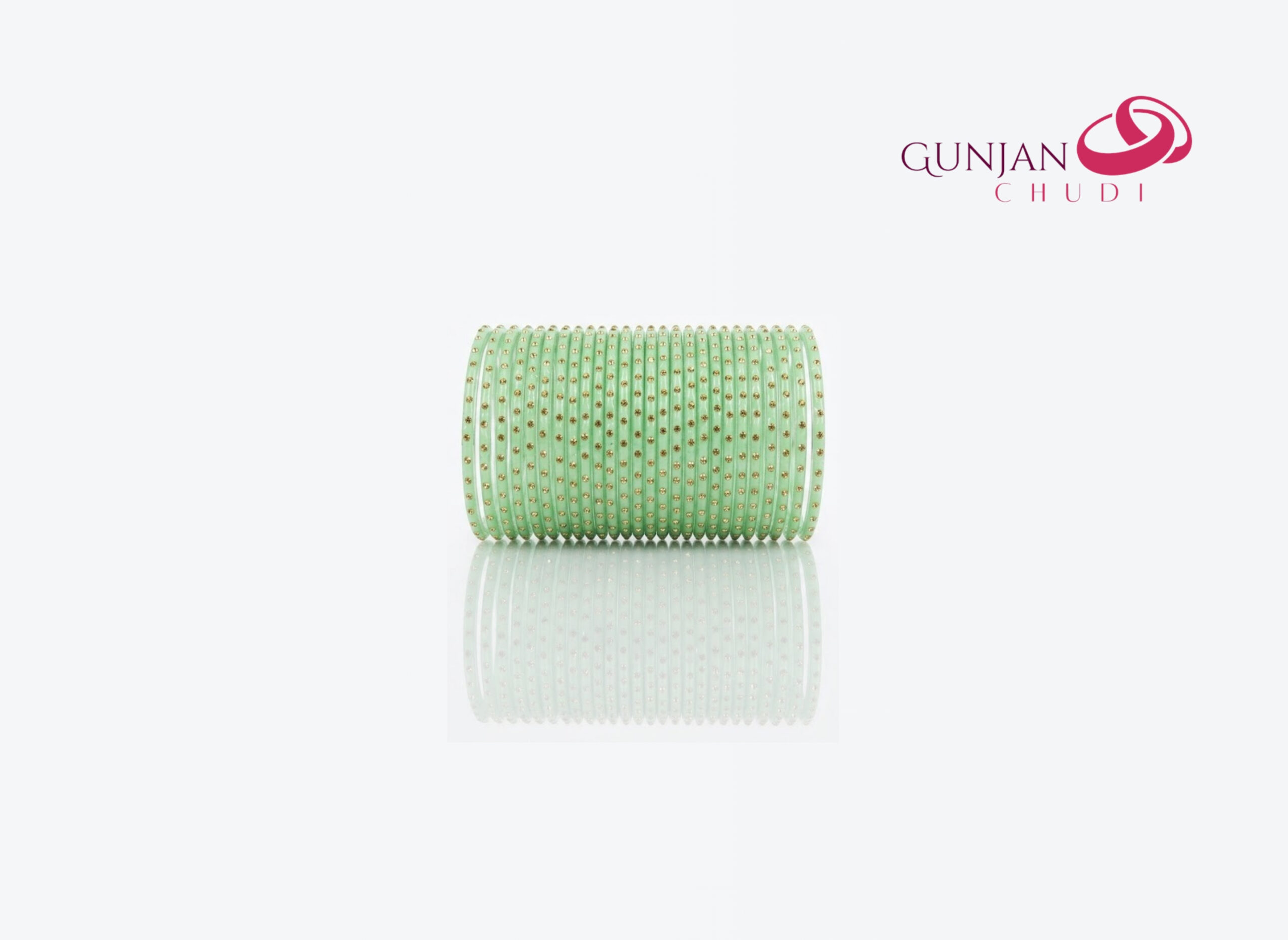 Pista Green Stone Studded Bangles