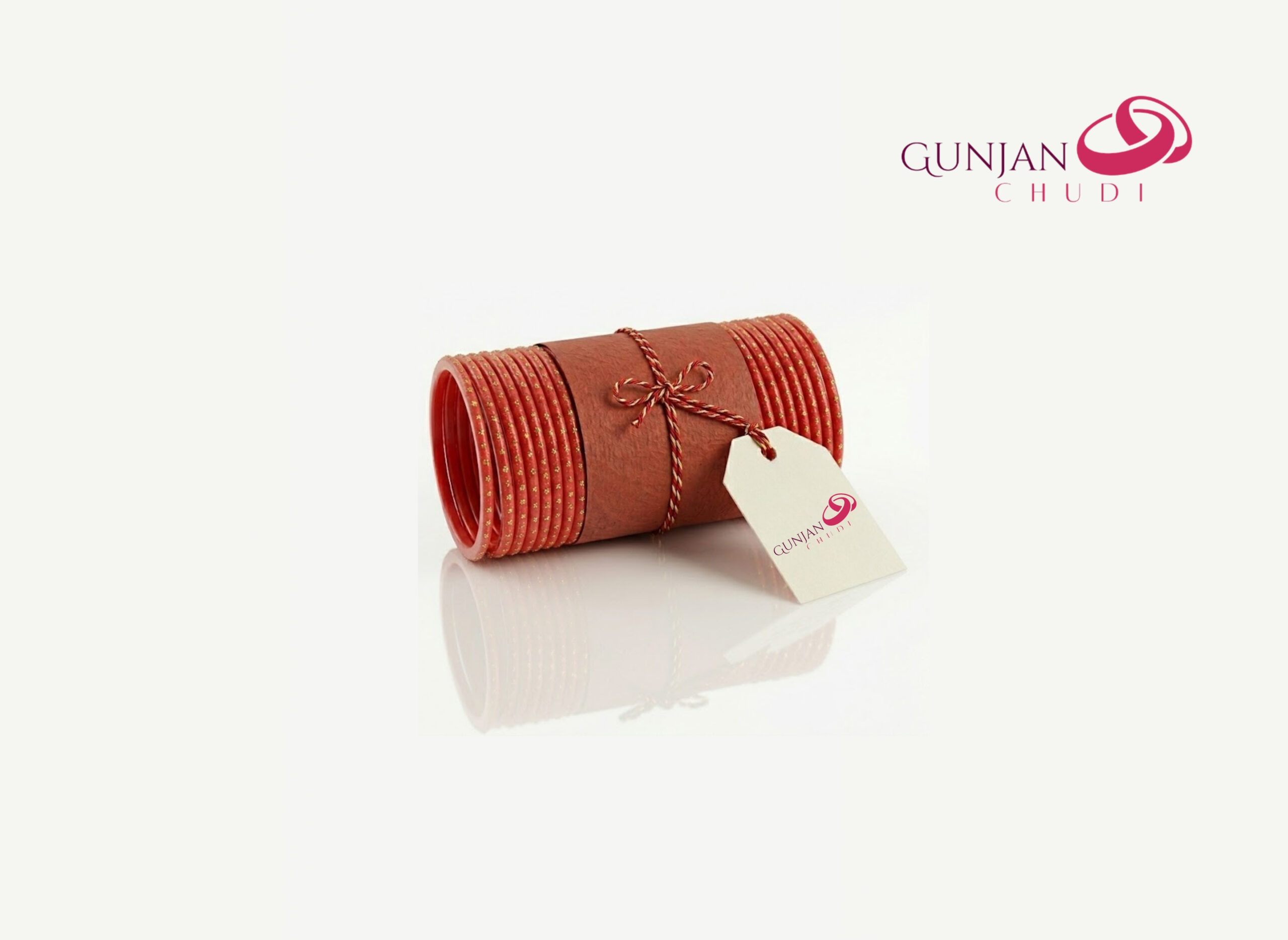 Red Stone Work Glass Bangles