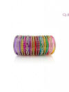 Rhinestone Rainbow Glass Bangles