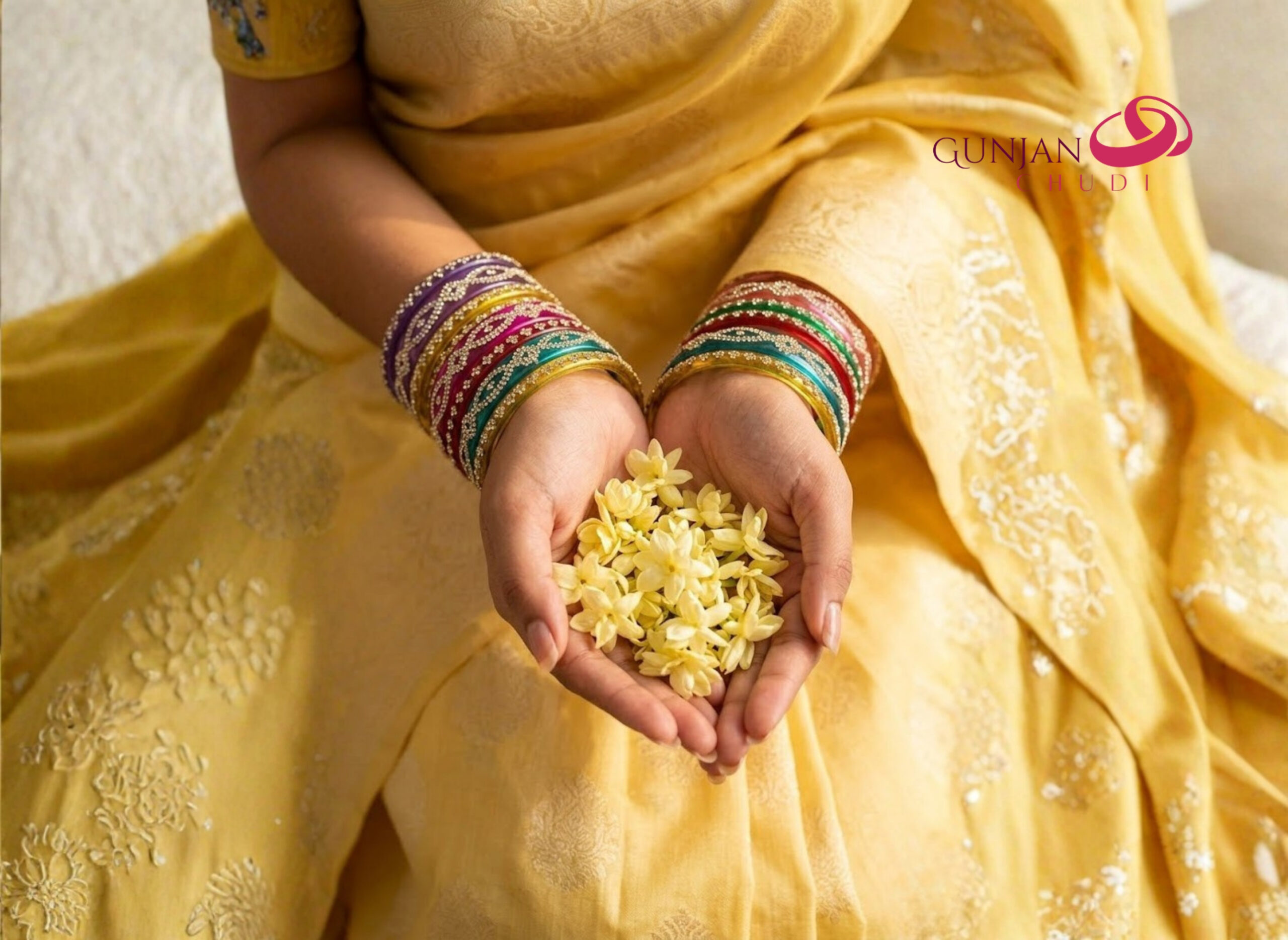 Rhinestone Rainbow Glass Bangles - Image 2