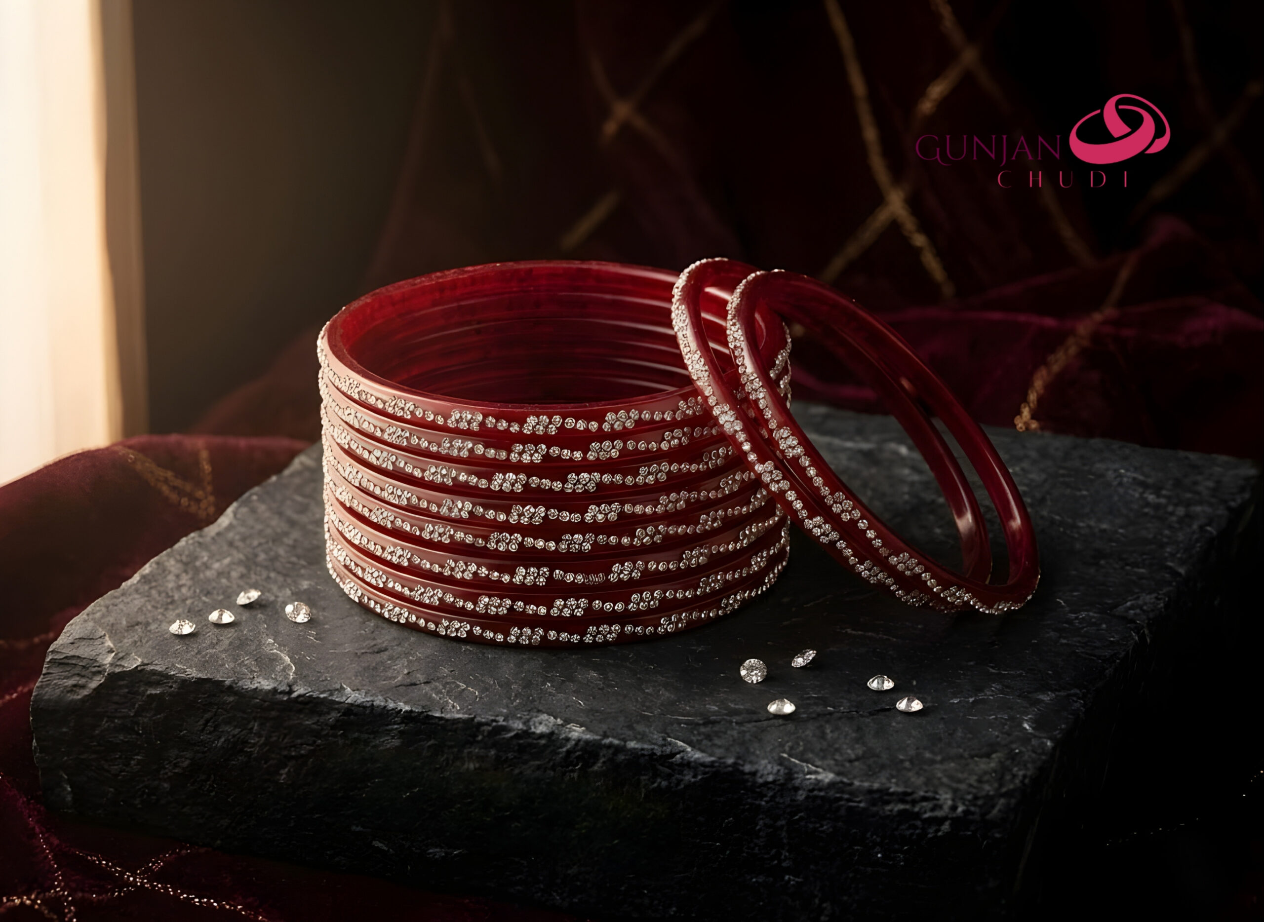 Zircon Stone Studded Bangles - Image 2